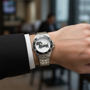Mannen Roestvrij staal Zwart Dachshund Horloge