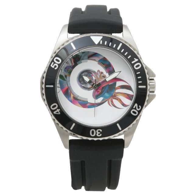 Mannen Roestvrij staal Zwart Rubber Horloge | Mode (Voorkant)