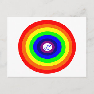 Mannen Rond regenboogBriefkaart Briefkaart