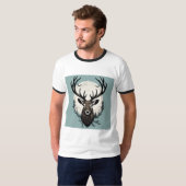 Mannen ronde hals T-shirt print stijlvol (Voorkant volledig)