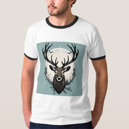 Mannen ronde hals T-shirt print stijlvol (Voorkant)