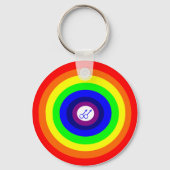 Mannen Ronde regenboogSleutelhanger Sleutelhanger (Voorkant)