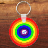Mannen Ronde regenboogSleutelhanger Sleutelhanger (Voorkant)
