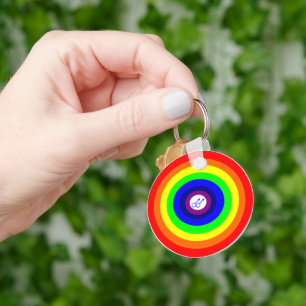 Mannen Ronde regenboogSleutelhanger Sleutelhanger