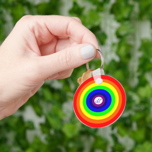 Mannen Ronde regenboogSleutelhanger Sleutelhanger (Hand)