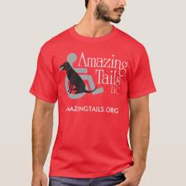 Mannen rood t-shirt met logo op de voorzijde