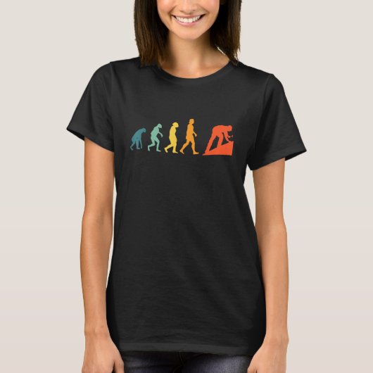 Mannen Roofer Evolution Retro Vintage T-shirt (Voorkant)