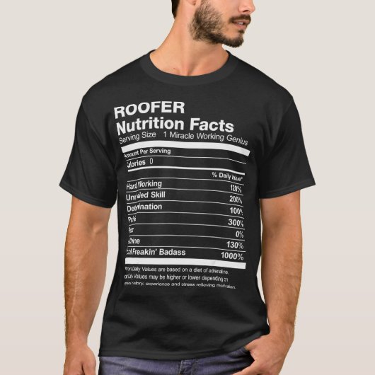 Mannen Roofer Nutrition Feit Funny  T-shirt (Voorkant)