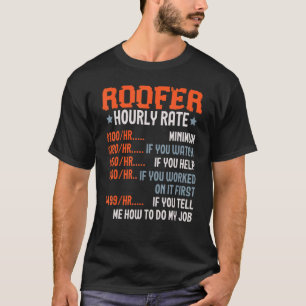 Mannen Roofer Tarief Dakbedekking Ninja Dakfluiste T-shirt