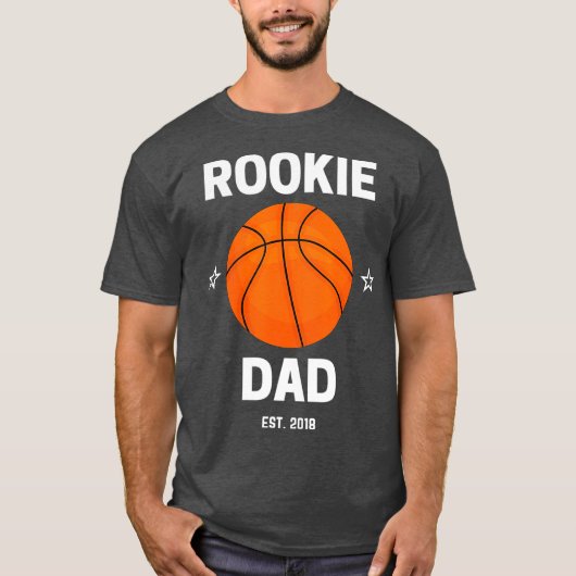 Mannen Rookie Papa Basketbal Lover 2018 Nieuw Papa T-shirt (Voorkant)
