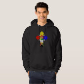 Mannen Roos Cross Lamen Hoodie (Voorkant volledig)