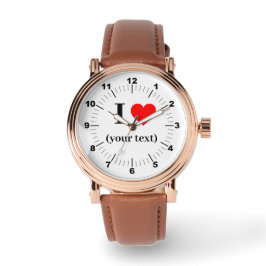 Mannen Roos Gold - Custom I Heart Horloge