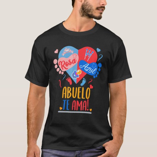 Mannen Rosa Azul Abuelo de Ama Gender Reopenbaart T-shirt (Voorkant)