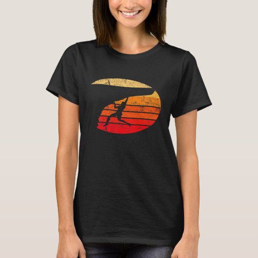Mannen rotsbeklimming  zonsondergang t-shirt (Voorkant)