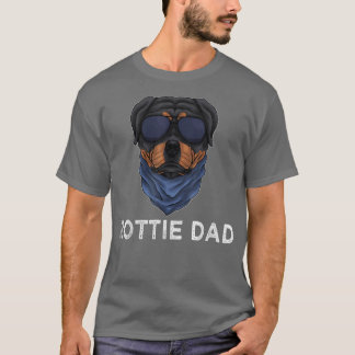 Mannen Rottie pa Rottweiler Puppy Funny Vader's Da T-shirt