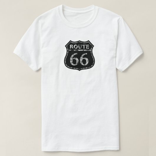 Mannen ROUTE 66 BLACK GRUNGE SIGN Ringer T-Shirt (Design voorkant)