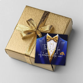 Mannen Royal Blue Gold verjaardagsfeestje Bedankjes Labels