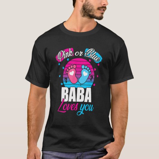 Mannen roze of blauw baba houdt van je onthullen b t-shirt (Voorkant)