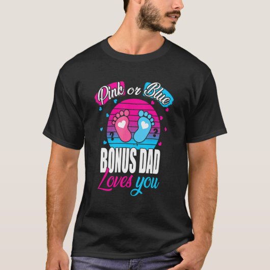 Mannen roze of blauw Bonus Papa Loves You Reveal B T-shirt (Voorkant)