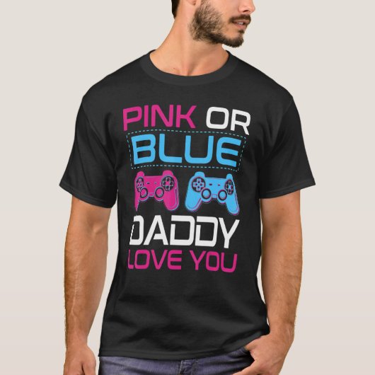 Mannen roze of blauw geslacht onthullen videogame t-shirt (Voorkant)