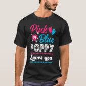 Mannen roze of blauw papaver houdt van je Geslacht T-shirt (Voorkant)