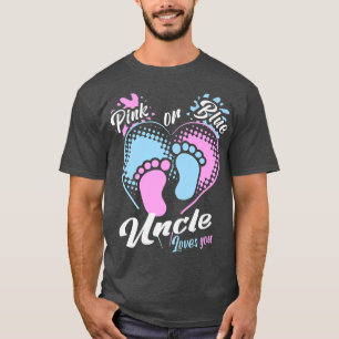 Mannen roze of blauwe oom houdt van je geslacht. t-shirt