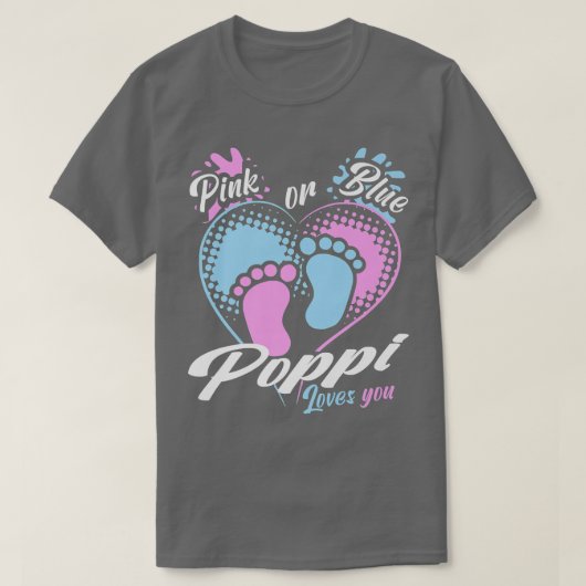 Mannen roze of blauwe papaver houdt van je geslach t-shirt (Design voorkant)
