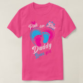 Mannen roze of blauwe pappie houdt van je gender o t-shirt (Design voorkant)