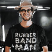 MANNEN RUBBER BAND MAN T-SHIRS MET TERUGKEER T-SHIRT