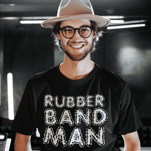 MANNEN RUBBER BAND MAN T-SHIRS MET TERUGKEER T-SHIRT