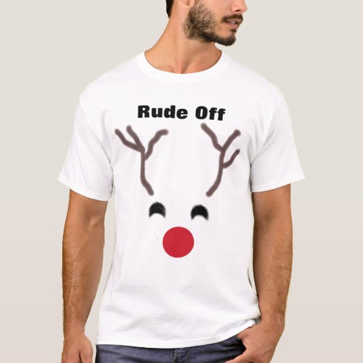 Mannen "Rude Off" rendiert t shirt (Voorkant)