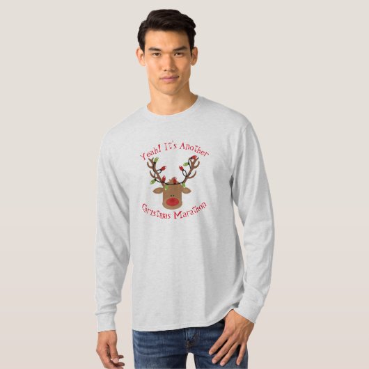 Mannen Rudolph Kerstmis T-Shirt (Voorkant volledig)