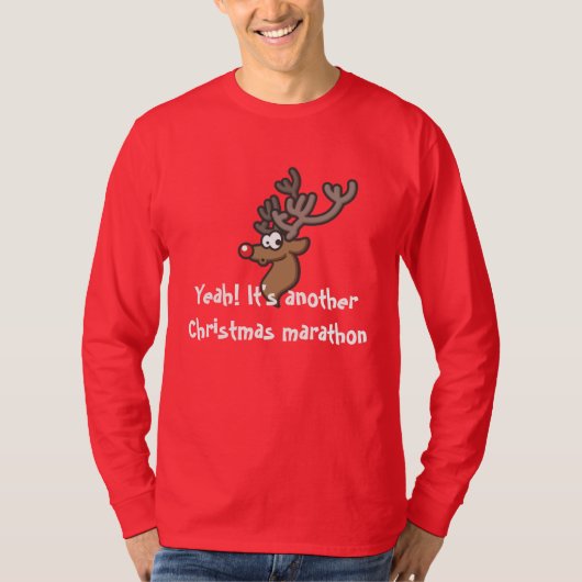 Mannen Rudolph Kerstmis T-Shirt (Voorkant)
