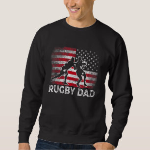 Mannen Rugby Vader -Amerikaanse Vlag Retro Vader" Trui