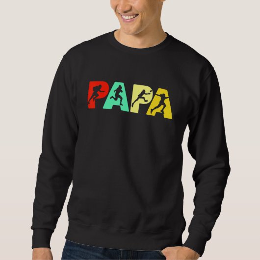 Mannen rugby vader retro papa rugby vaders trui (Voorkant)