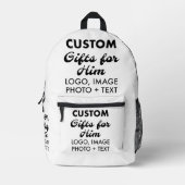 Mannen-rugzak aangepaste geschenken voor hem bedrukte rugzak (Voorkant)