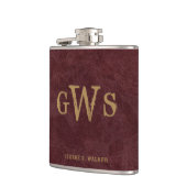 Mannen Rustisch Western monogram Faux Leather Red Heupfles (Links)