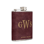 Mannen Rustisch Western monogram Faux Leather Red Heupfles (Rechts)