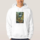 Mannen, s Alien Print Design Basic Hooded Sweatshi Hoodie (Voorkant)