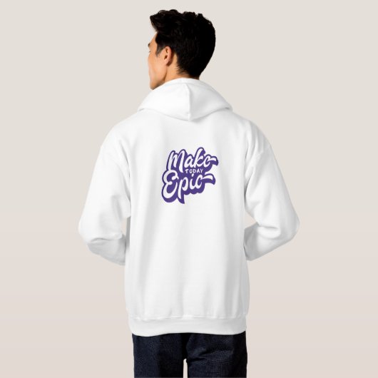 Mannen, s Alien Print Design Basic Hooded Sweatshi Hoodie (Achterkant volledig)