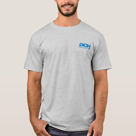 Mannen’s - Basic Grey - DCH Blue Logo T-shirt (Voorkant)