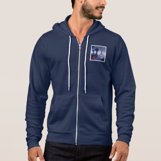 Mannen’s Blue Medium Zip Up Hoodie (Voorkant)