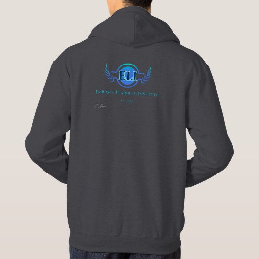 Mannen’s Hoodie – Embrace Learning Institute Logo (Achterkant)