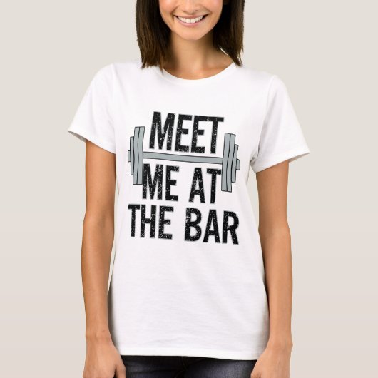 Mannen_s ontmoeten me bij de bar witte werkout Ves T-shirt (Voorkant)