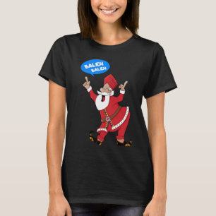 Mannen s Punjabi Indiase Bhangra Dancing Santa Sin T-shirt