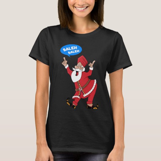 Mannen s Punjabi Indiase Bhangra Dancing Santa Sin T-shirt (Voorkant)