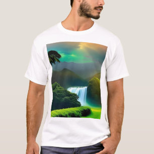Mannen’s witte T-shirt medium mooi tropisch