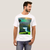 Mannen’s witte T-shirt medium mooi tropisch (Voorkant volledig)