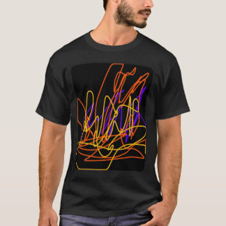 Mannen’s zwarte T-shirt met originele neon abstrac