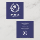 Mannen salon aangepaste logo eenvoudige moderne ma vierkante visitekaartje (Voorkant / Achterkant)